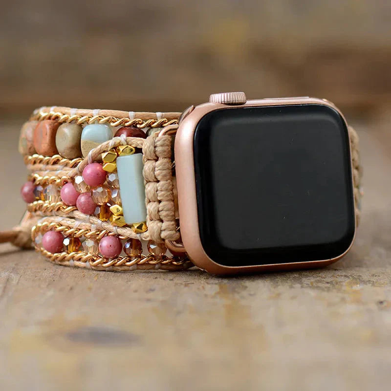 Pulseira Apple Watch com Miçangas - BeadCraft Elegance